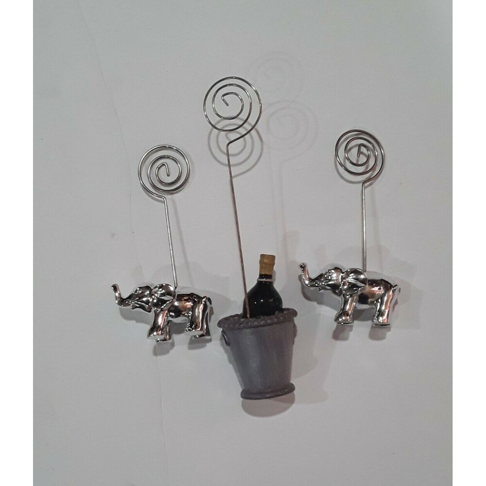 Lot of 3 Spiral Wire Holder for Cards, Pictures, Memo Notes